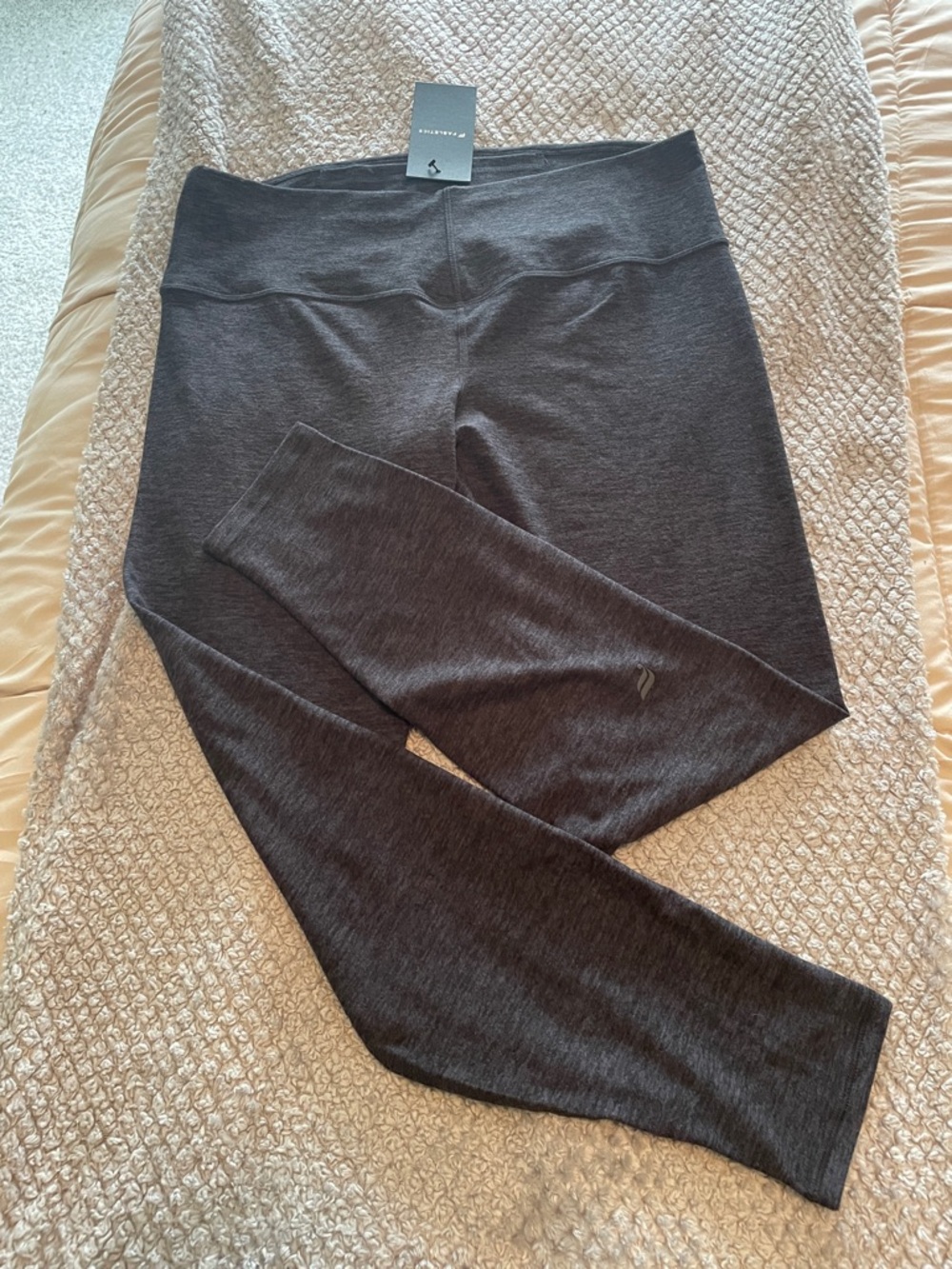 Fabletics Dark Heather Gray Leggings with Branded Tag